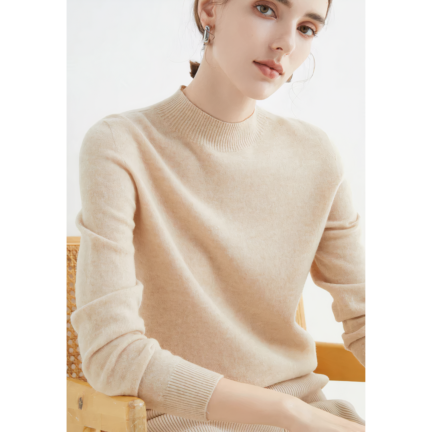 Isabella - Suéter mujer cuello redondo con manga larga