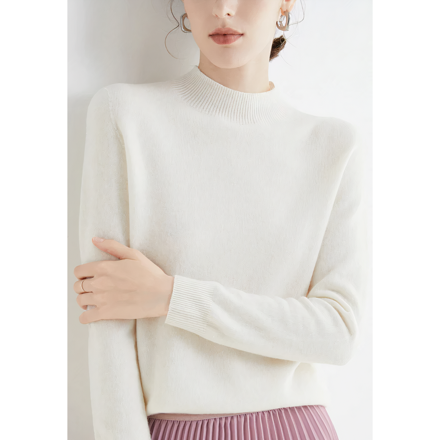 Isabella - Suéter mujer cuello redondo con manga larga