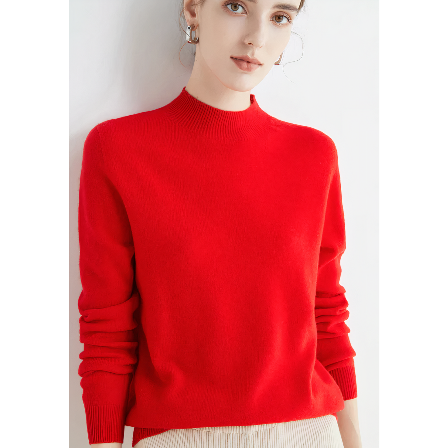 Isabella - Suéter mujer cuello redondo con manga larga