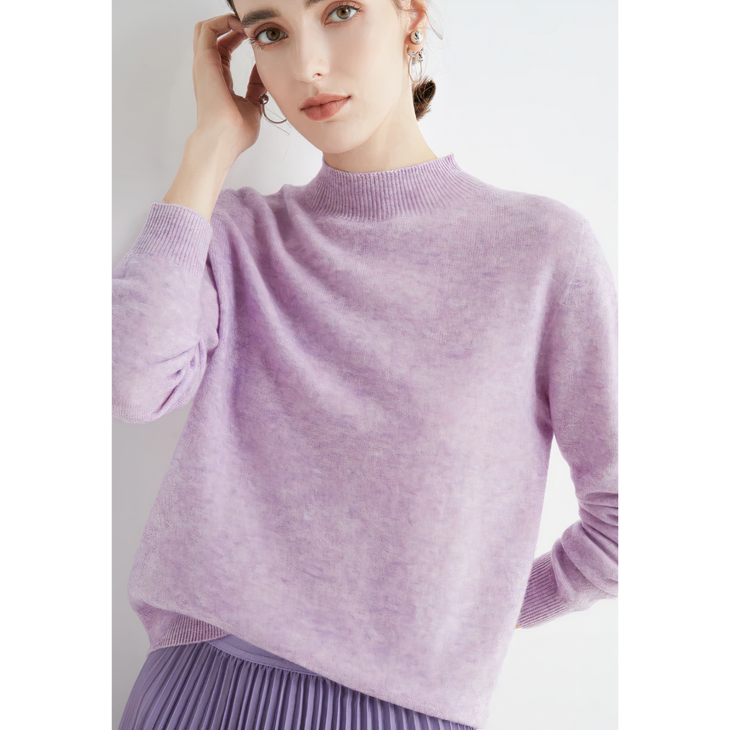 Isabella - Suéter mujer cuello redondo con manga larga
