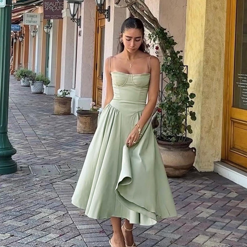 Lorena - Vestido corsé midi