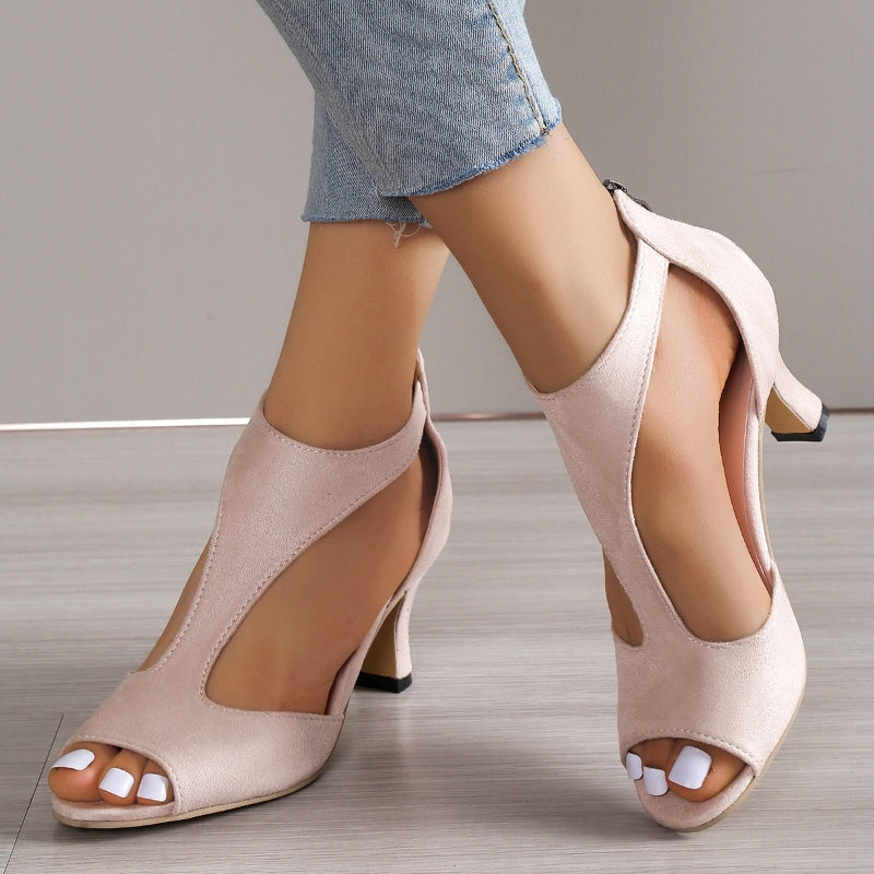 Vanessa - Elegantes sandalias de tacón con diseño recortado