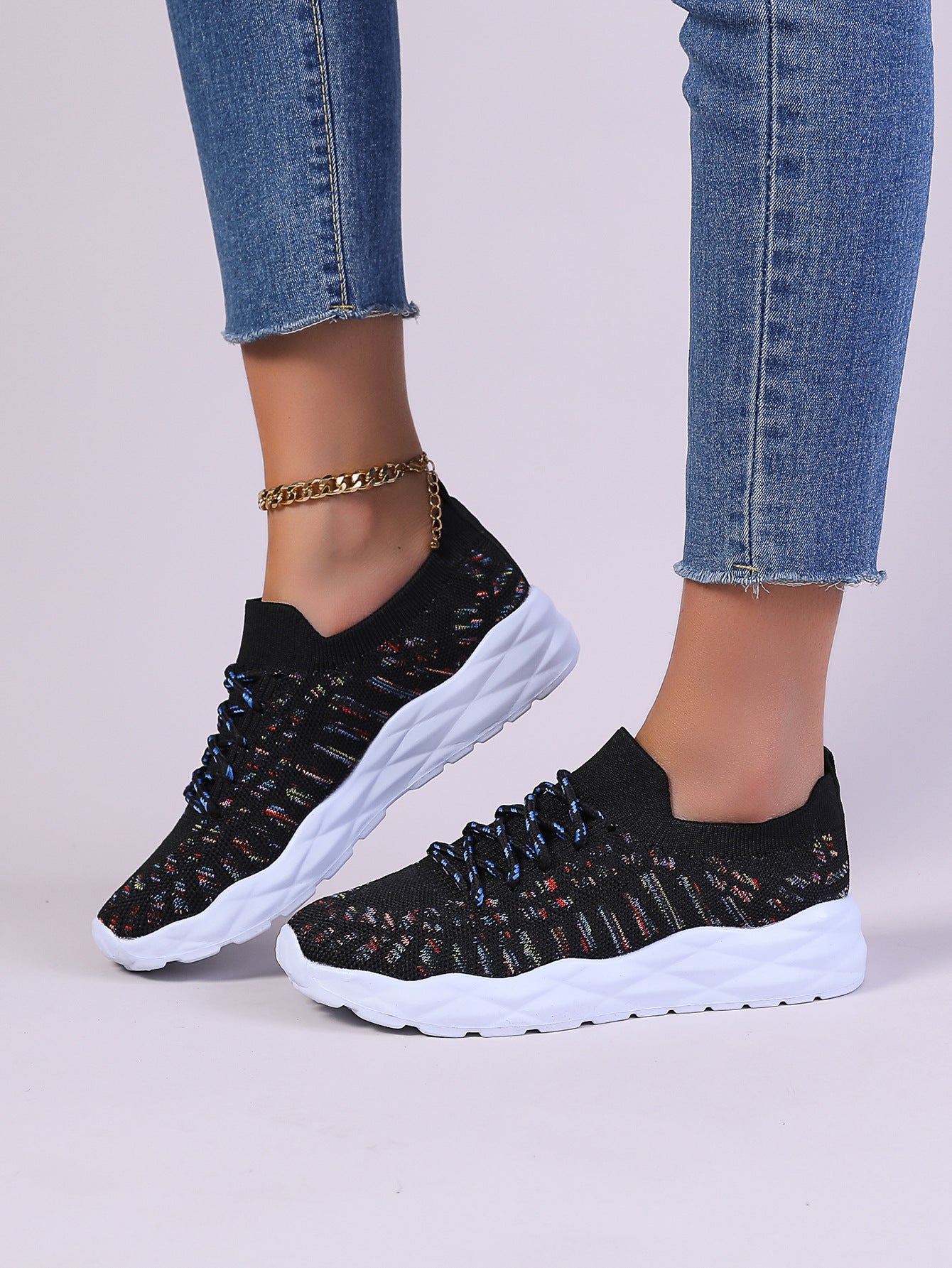 Loida - Zapatillas de punto con cordones