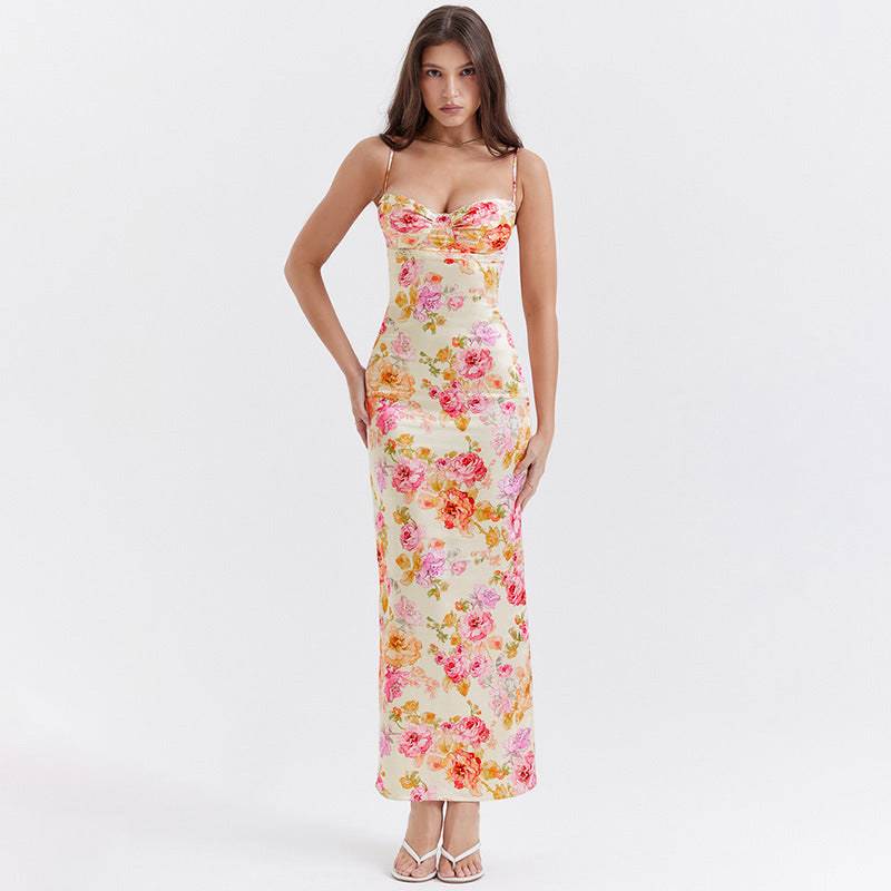 Mariana - Vestido largo floral con corset