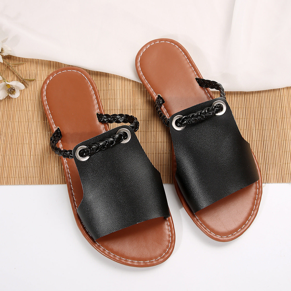 Avelina - Sandalias de verano con trenza decorativa