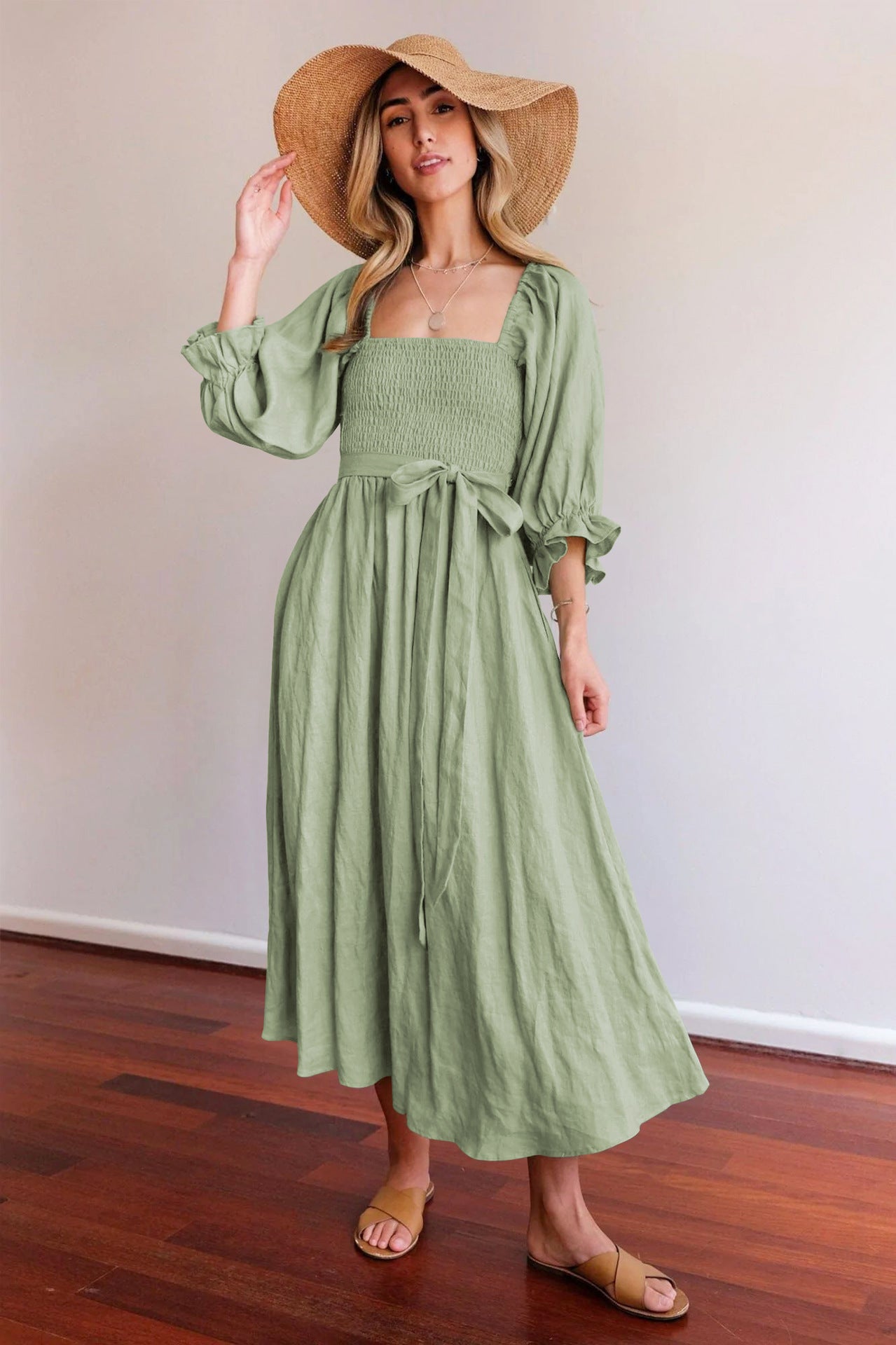 Janica- Vestido midi fluido de verano
