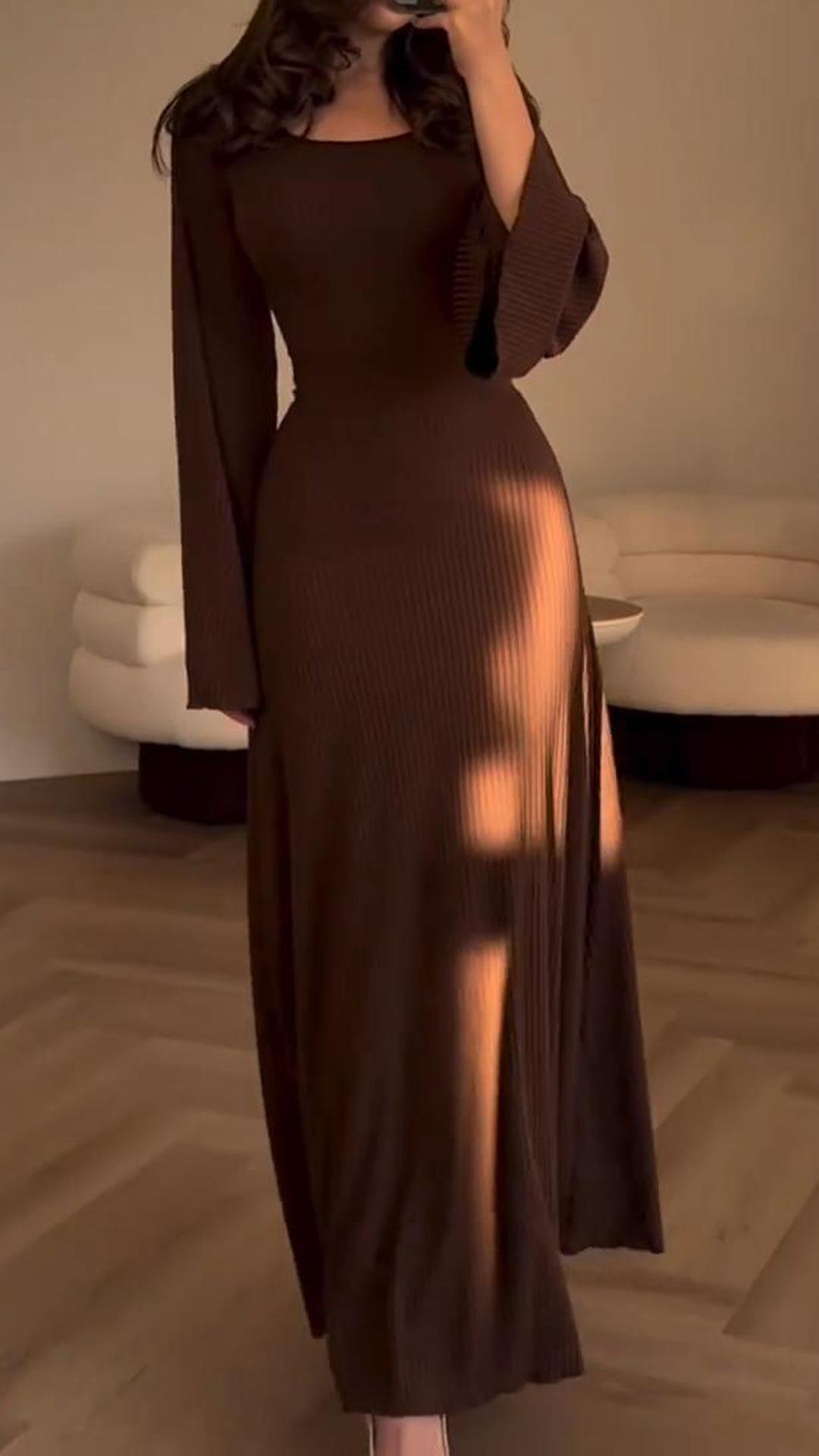 Arlette - Vestido midi de punto acanalado
