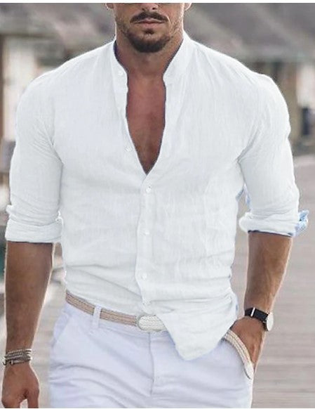 Lester - Camisa de lino de manga larga