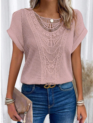 Mireya - Blusa de verano con paneles de ganchillo