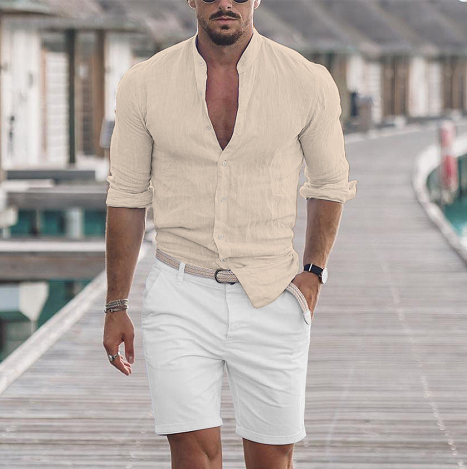 Lester - Camisa de lino de manga larga