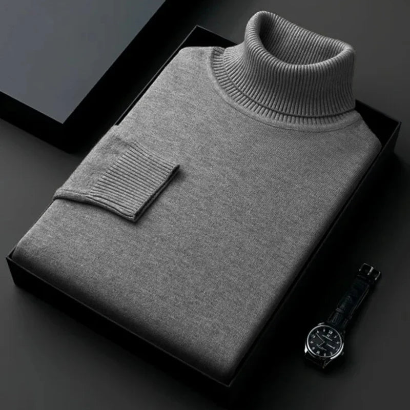 Hugo - Jersey hombre cuello alto básico casual