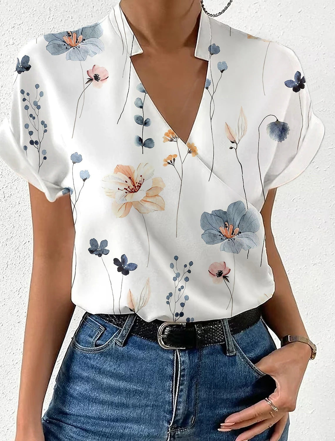 Martha - Blusa Floral Cuello en V