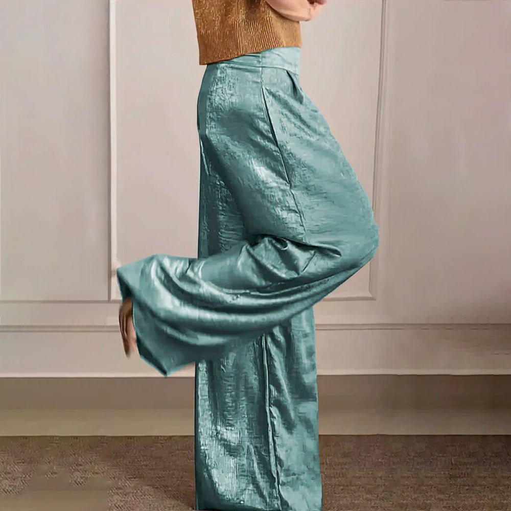 Gala - Pantalones anchos dorados metalizados