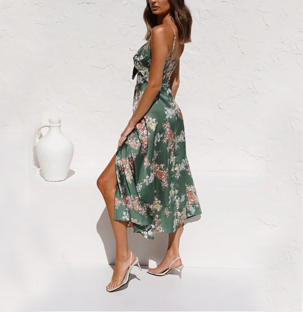Malena - Vestido largo floral con aberturas