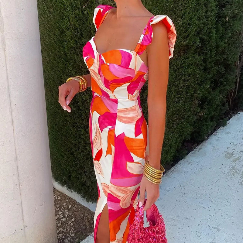 Elena - Vestido midi con estampado floral