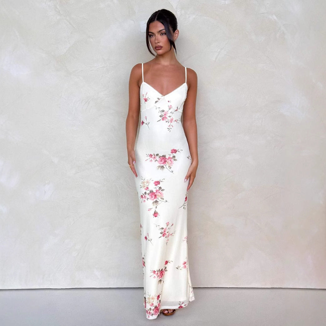 Irenea - Vestido floral con estampado de leopardo