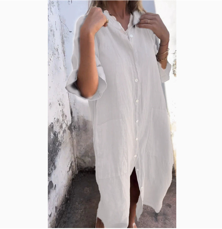 Laura - Vestido camisero midi suelto