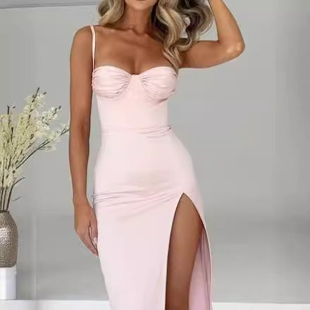 Alma - Vestido largo con corset y abertura