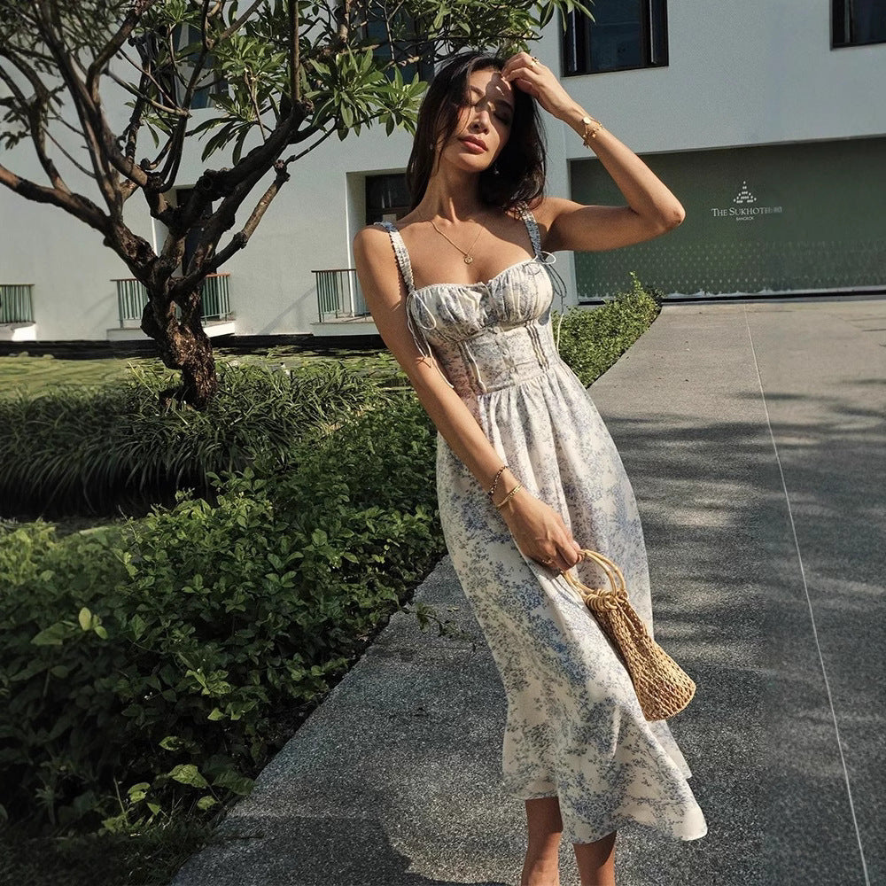 Leandra - Vestido midi con tirantes florales
