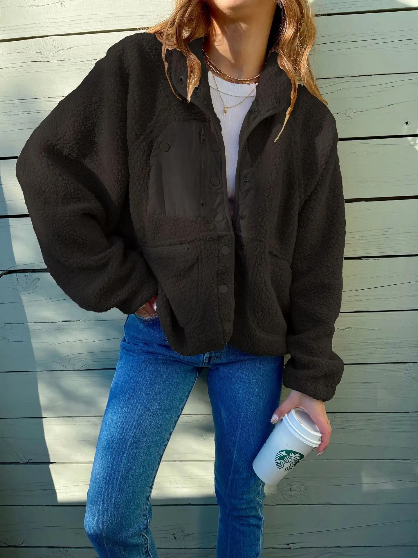 Clara – Chaqueta Polar Acolchada con Bolsillos