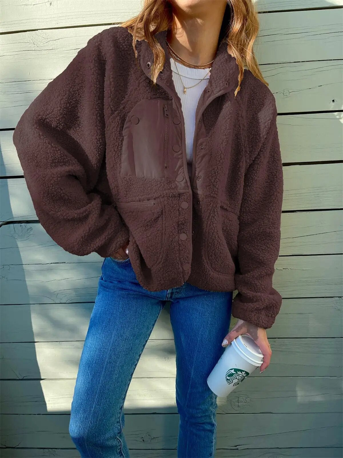Clara – Chaqueta Polar Acolchada con Bolsillos
