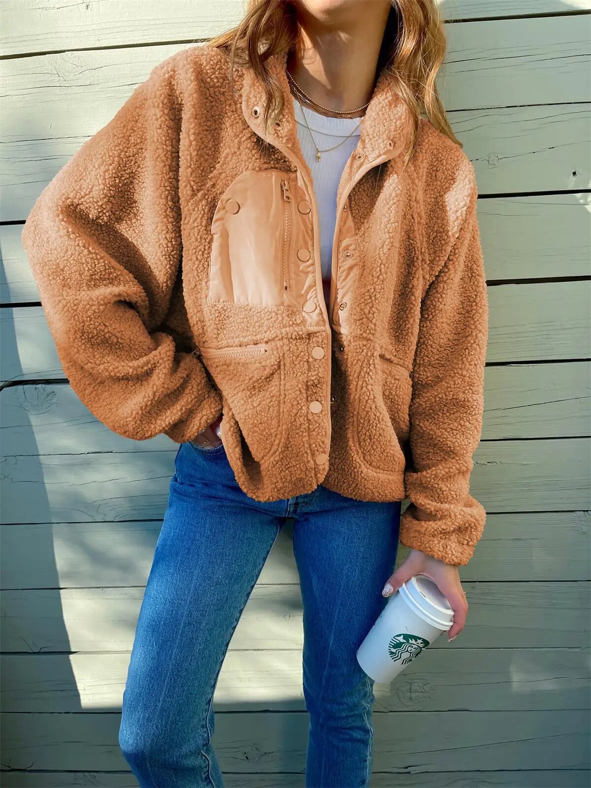 Clara – Chaqueta Polar Acolchada con Bolsillos