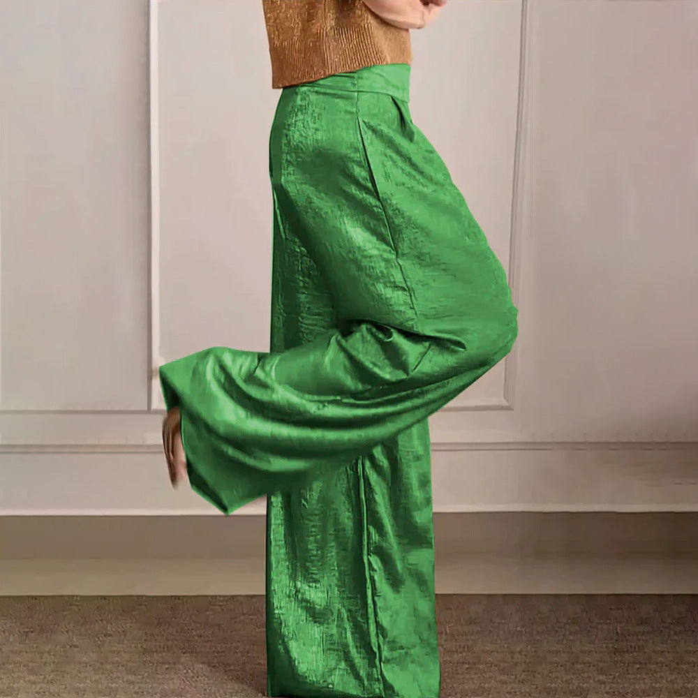 Gala - Pantalones anchos dorados metalizados