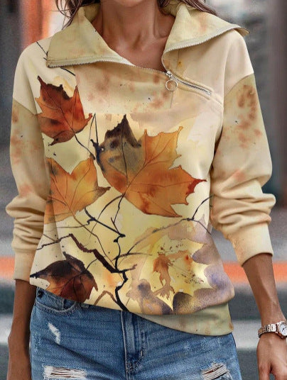 Aria - Sudadera con cremallera y estampado floral