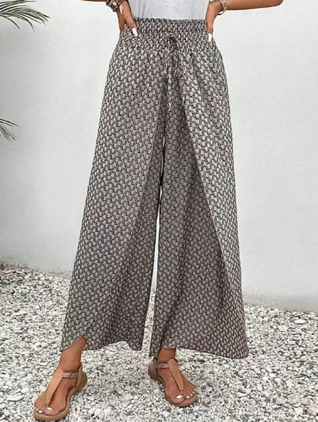 Monique - Pantalón de verano estampado de pierna ancha