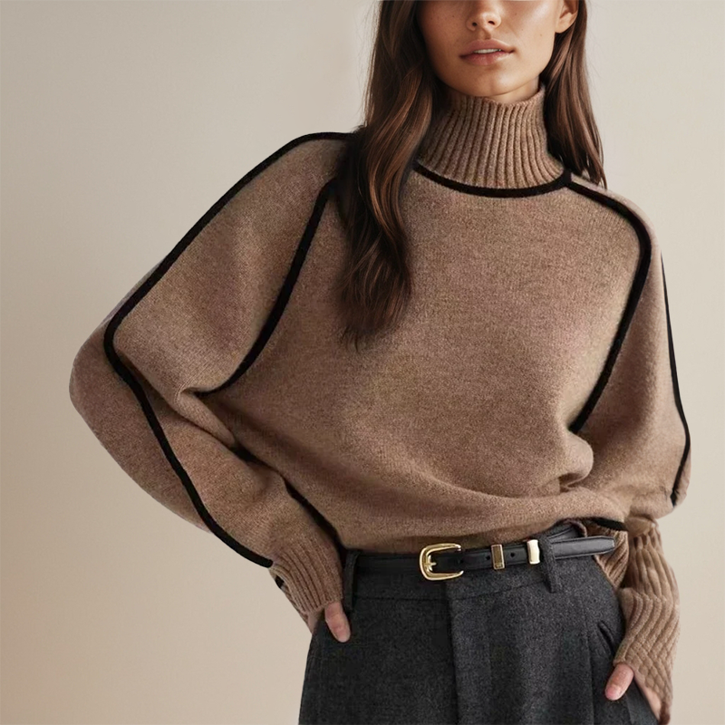 Emma – Jersey de Invierno de Algodón con Cuello Alto para Mujer