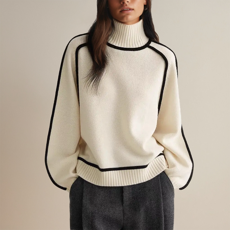 Emma – Jersey de Invierno de Algodón con Cuello Alto para Mujer