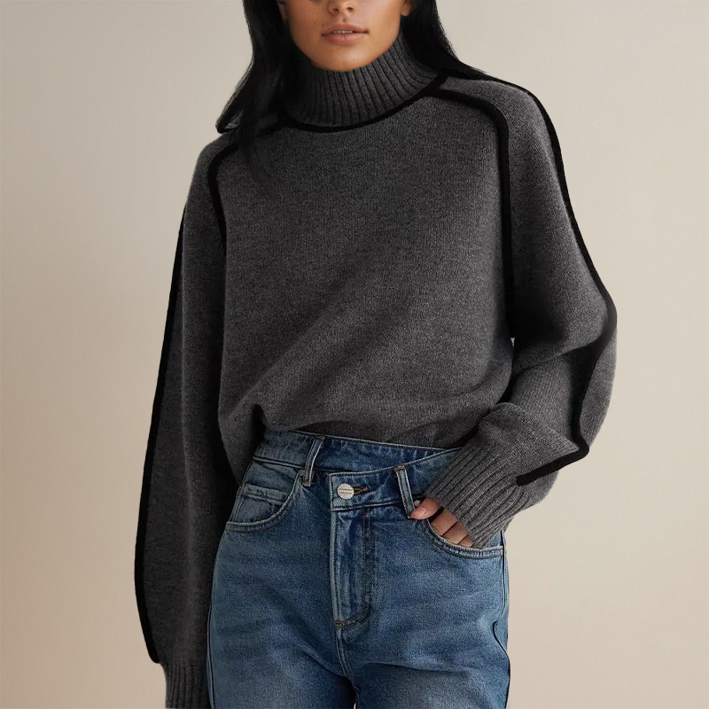 Emma – Jersey de Invierno de Algodón con Cuello Alto para Mujer