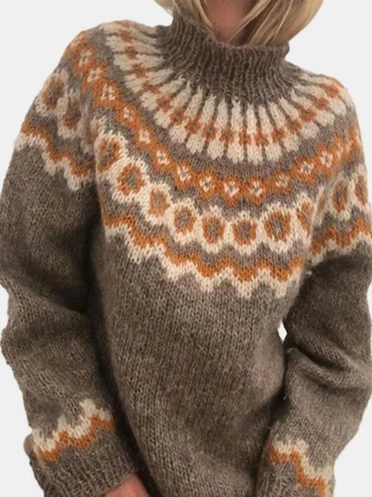 Elena - Suéter cashmere tejido jacquard mujer