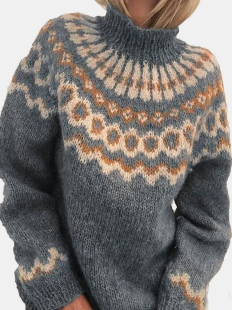 Elena - Suéter cashmere tejido jacquard mujer