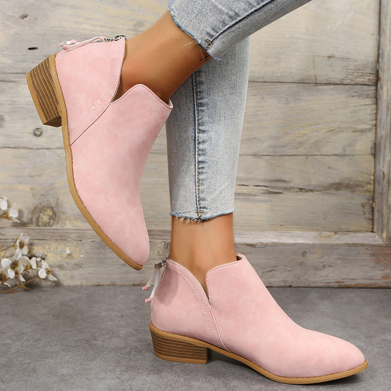 Hazel - Botines de ante con tacón bajo