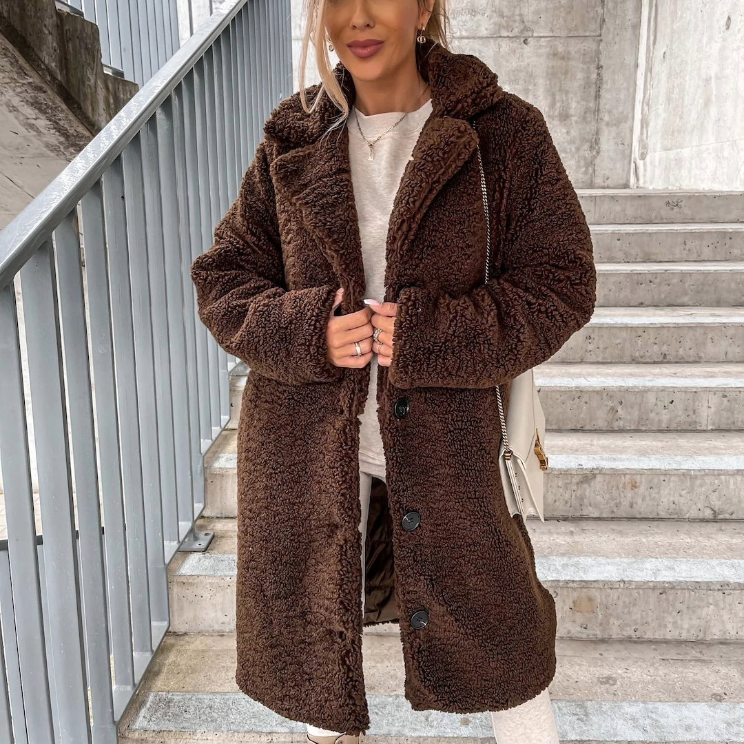 Valeria – Abrigo de invierno de lana de cordero para mujer