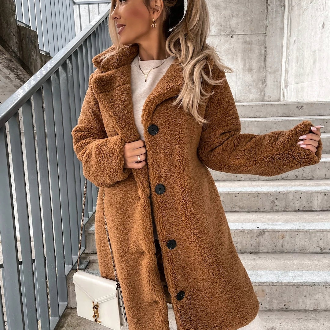 Valeria – Abrigo de invierno de lana de cordero para mujer