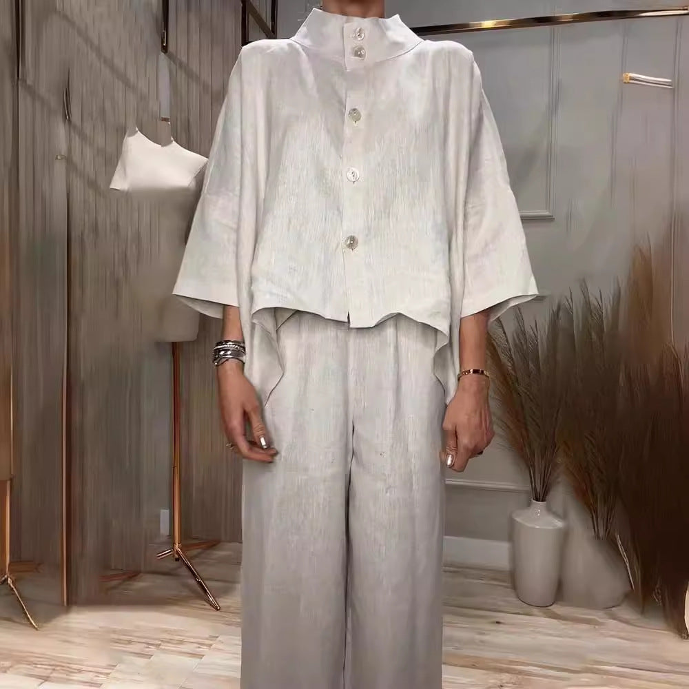 Ines - Conjunto de pantalón abotonado oversize