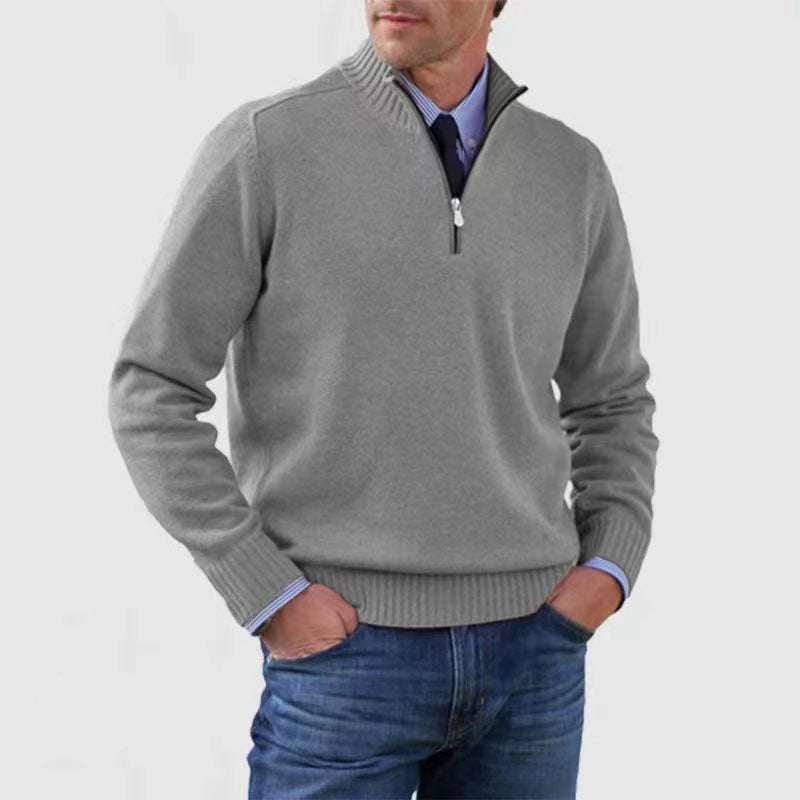 Daniel - Jersey de lana con media cremallera