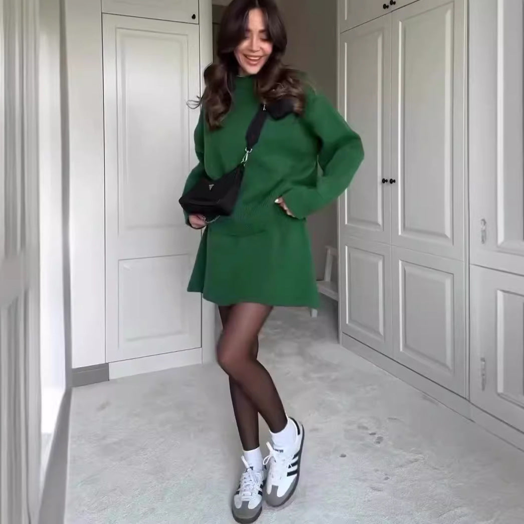 Camila - Conjunto de suéter oversize con falda corta mujer