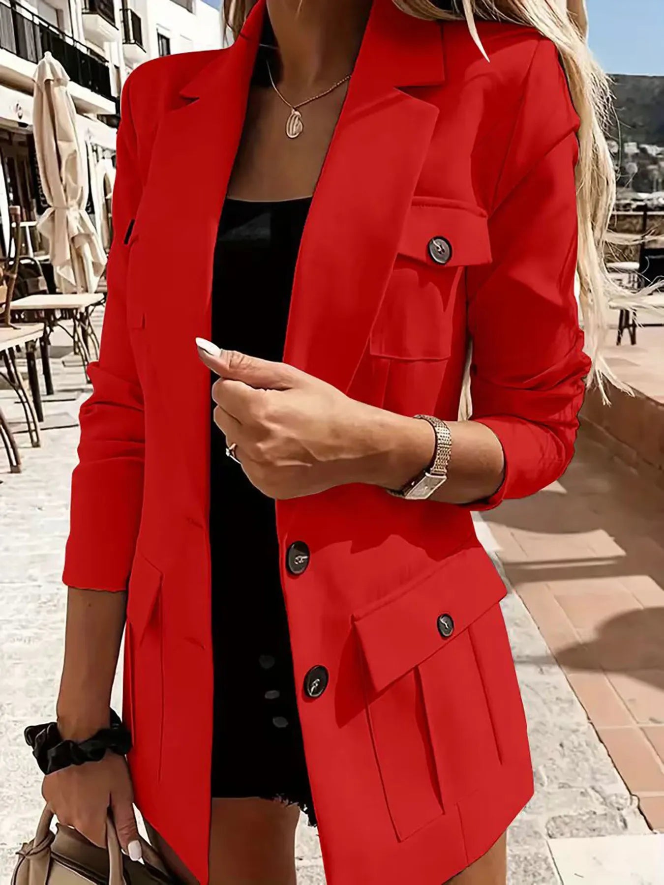 Camila – Blazer de mujer elegante con bolsillos y botones