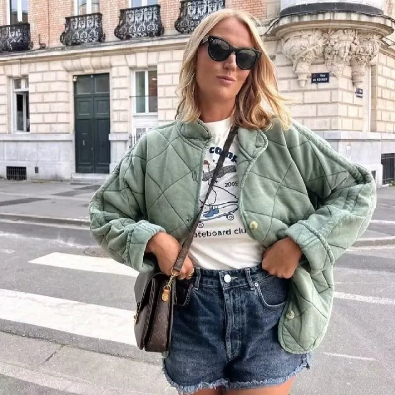 Lía – Chaqueta acolchada de algodón con diseño vintage