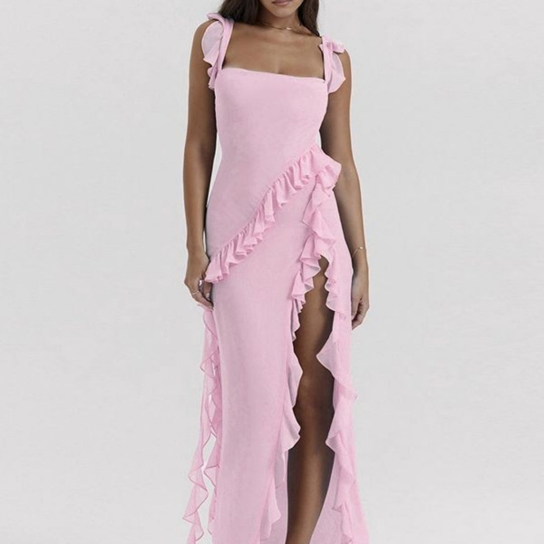 Sabrina - Vestido largo con volantes