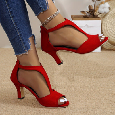 Vanessa - Elegantes sandalias de tacón con diseño recortado