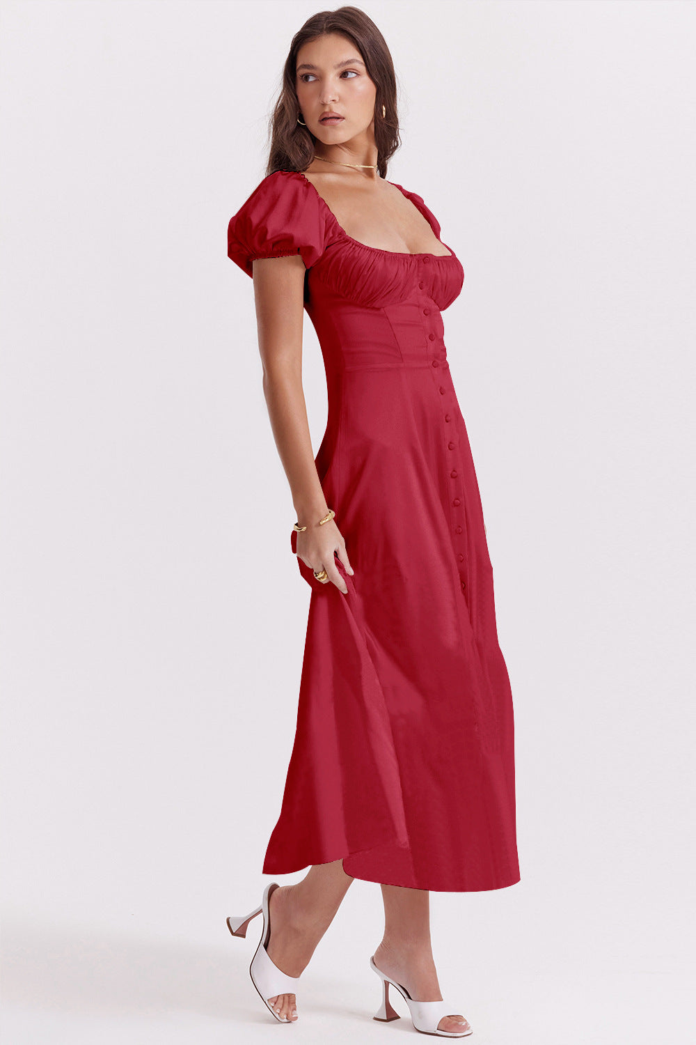 Beatriz - Vestido midi con corset y botones