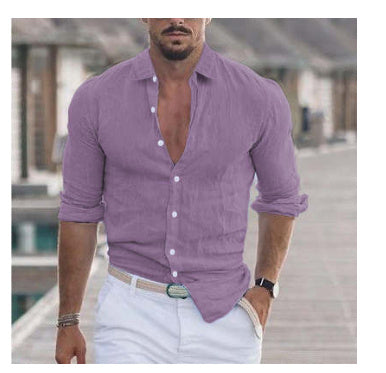 Lester - Camisa de lino de manga larga
