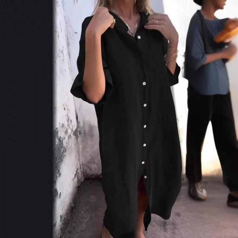 Laura - Vestido camisero midi suelto