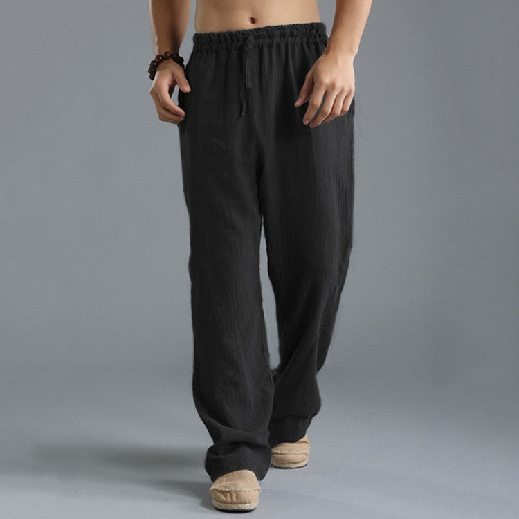 Ethan - Pantalones informales de lino con cordón