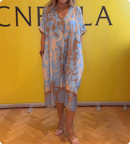 Carina - Vestido largo con estampado boho