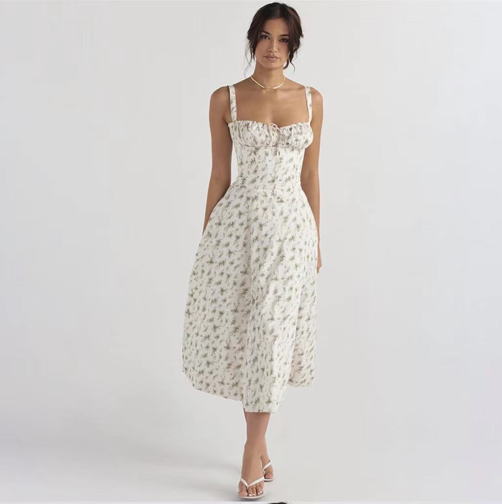 Louela - Vestido floral con abertura midi